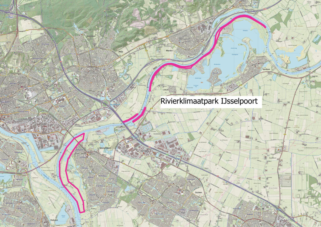 kaart QGIS Rivierklimaatpark IJsselpoort